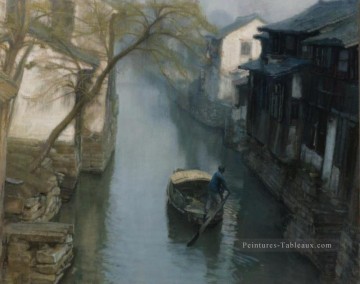 Printemps Saules 1984 Shanshui Paysage chinois Peinture à l'huile